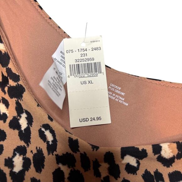 NWT Aerie Leopard Print Cheekier Bikini Bottom XL High-Leg Swim Tan Black - Picture 5 of 5